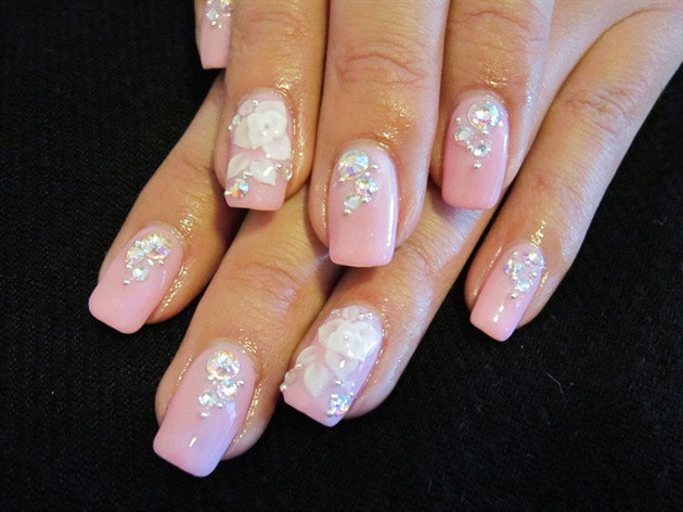 Pink Wedding Nails
 Wedding nail art