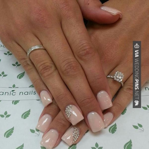 Pink Wedding Nails
 Wedding Nails 2015 – Glossy square tipped blush pink nails