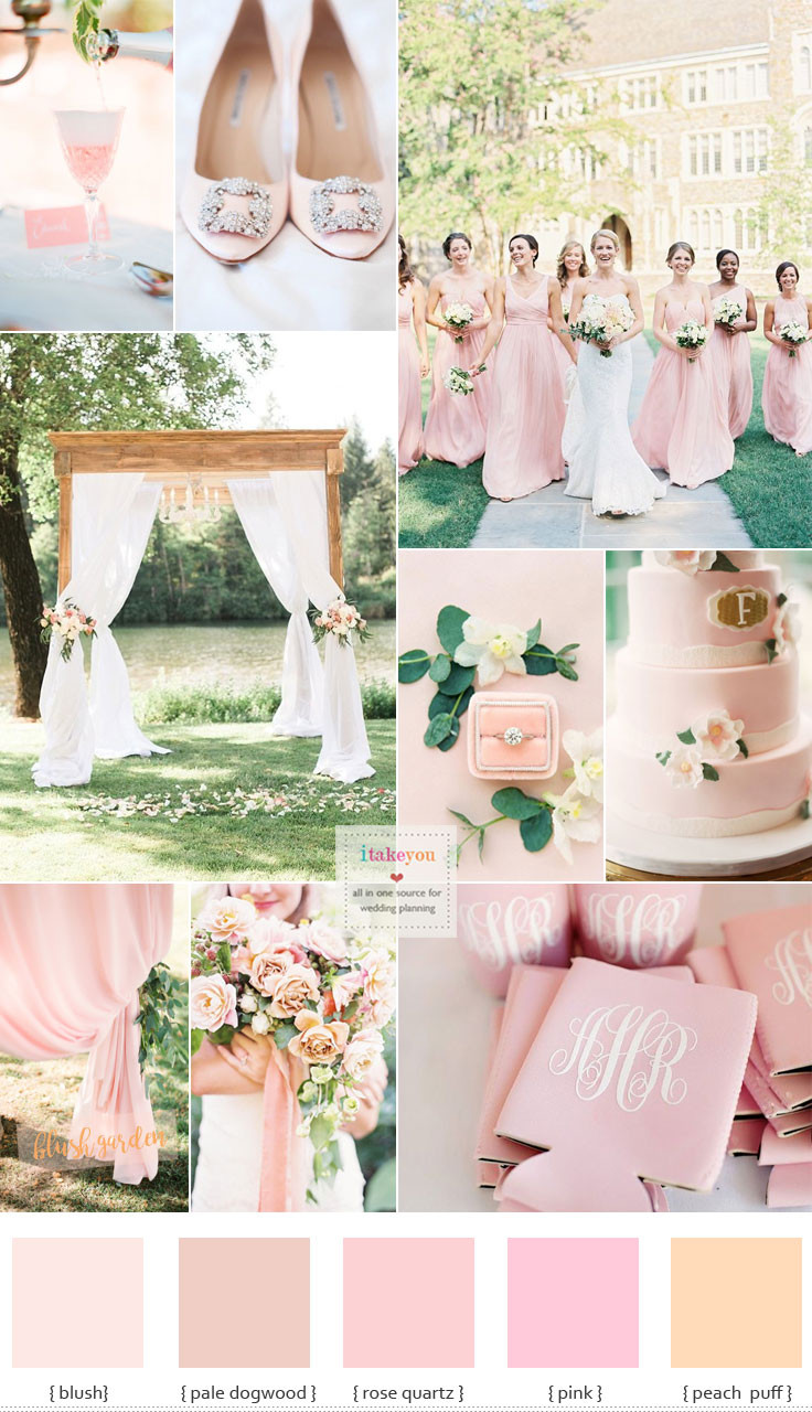 Pink Wedding Themes
 Blush pink wedding theme blush bridesmaid dresses for a