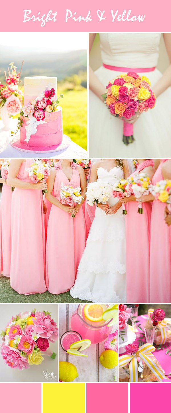 Pink Wedding Themes
 Stunning Bright Pink Wedding Color Ideas with Invitations