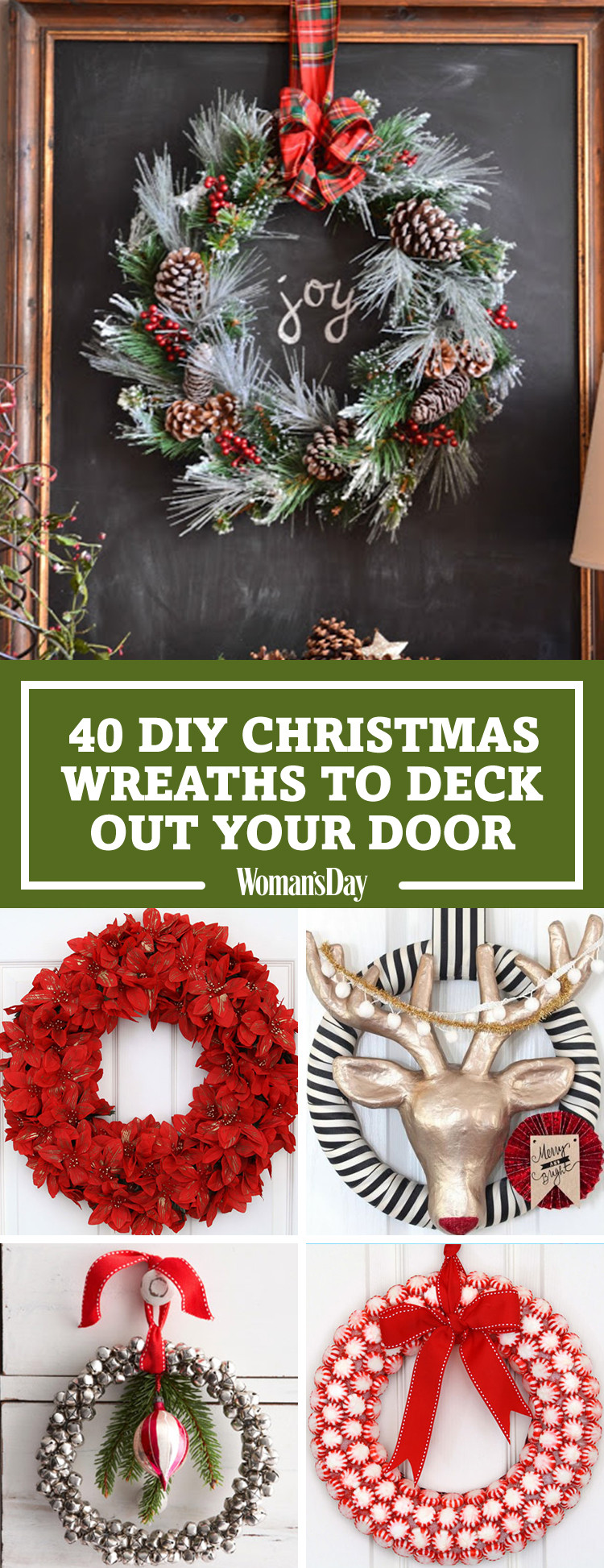 Pinterest Christmas Decorations DIY
 40 DIY Christmas Wreath Ideas How To Make a Homemade