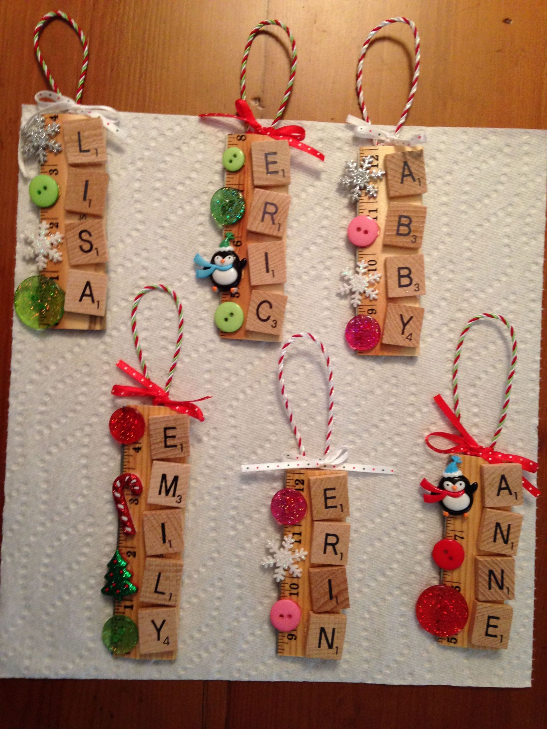 Pinterest Crafts For Gifts
 Scrabble ornaments another idea taken from pinterest