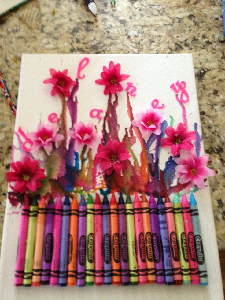 Pinterest Crafts For Gifts
 Melted Crayon Craft really cute girl s birthday t