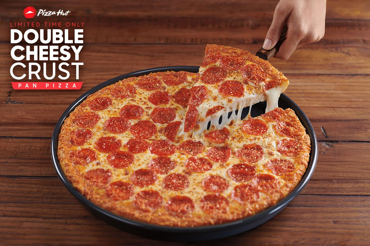Pizza Hut New Crusts
 Pizza Hut on Twitter "Get the new Double Cheesy Crust Pan