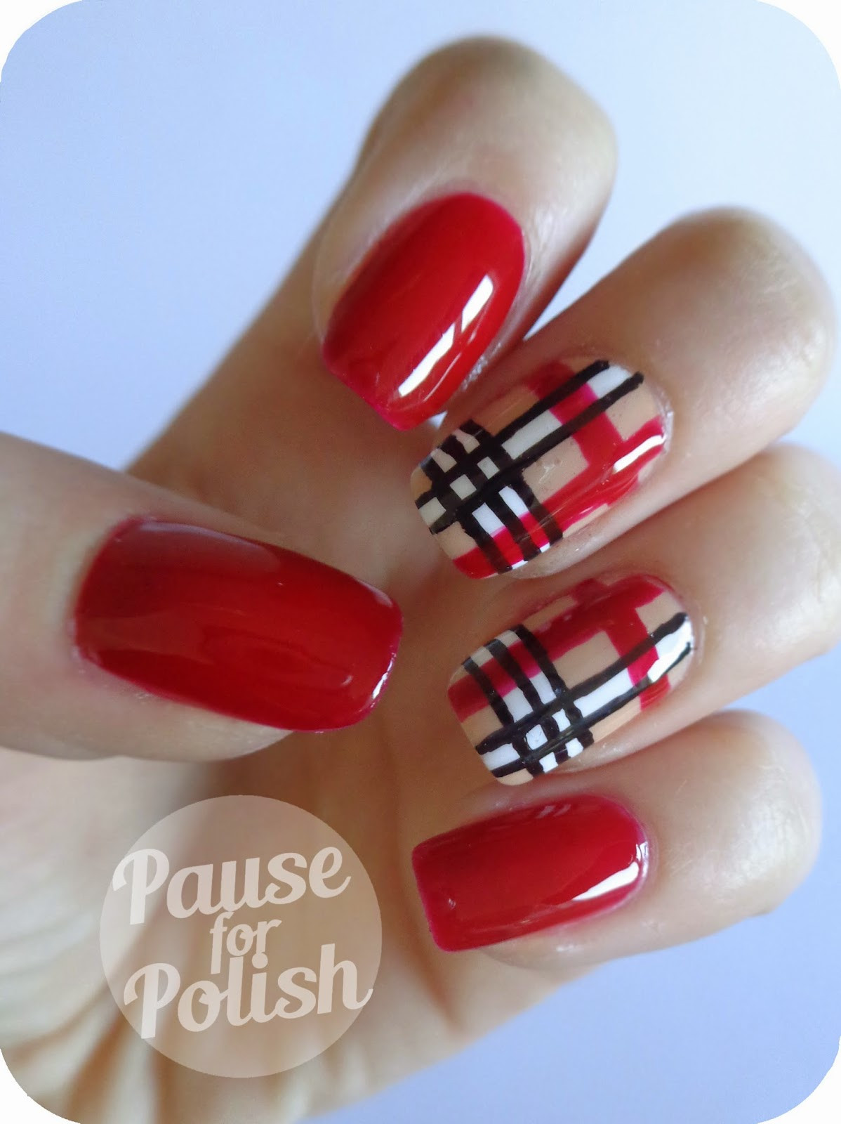 Plaid Nail Art
 Pause For Polish Claire s Accessories Ruby
