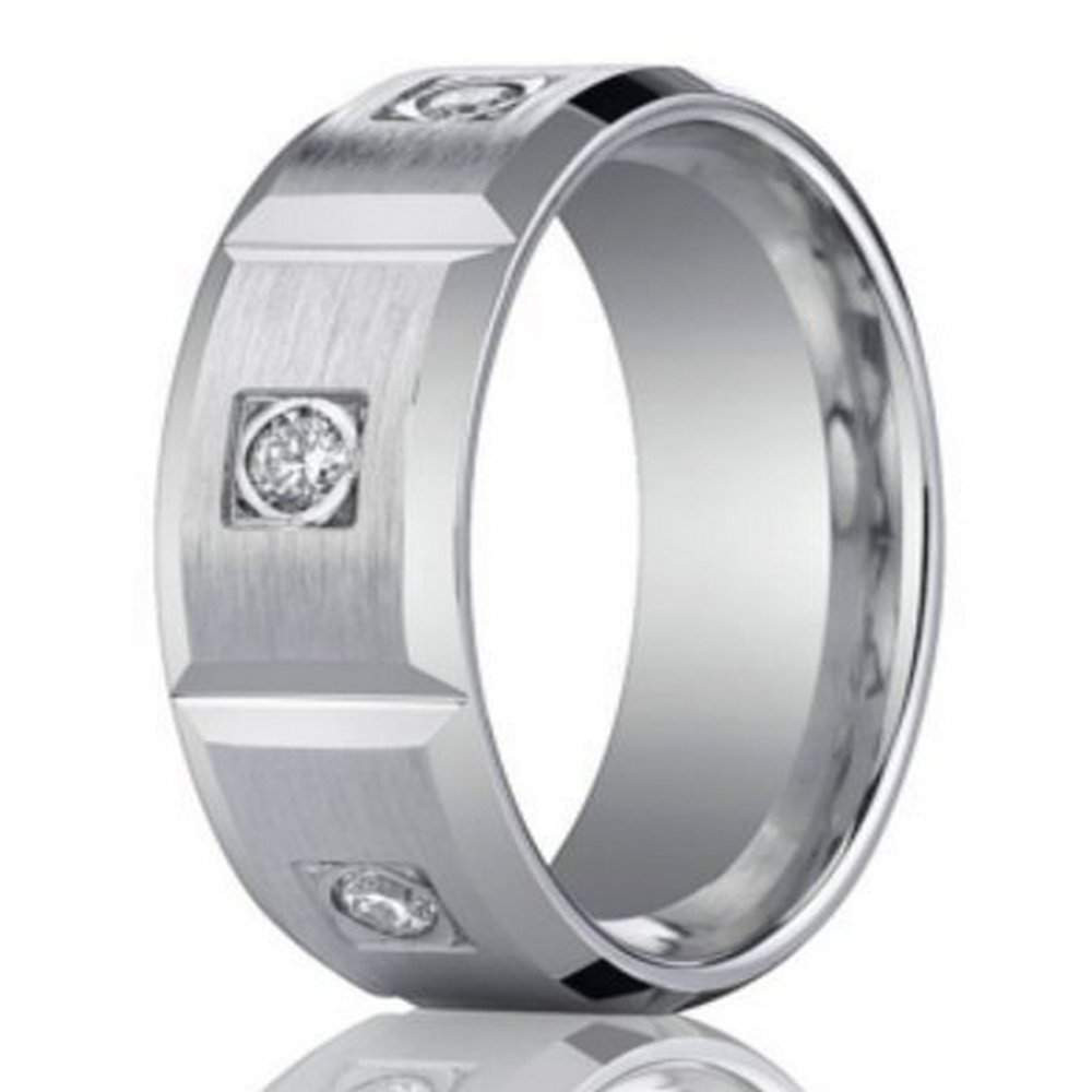 Platinum Wedding Rings For Men
 8mm Men’s 950 Platinum Burnish Diamond Wedding Band