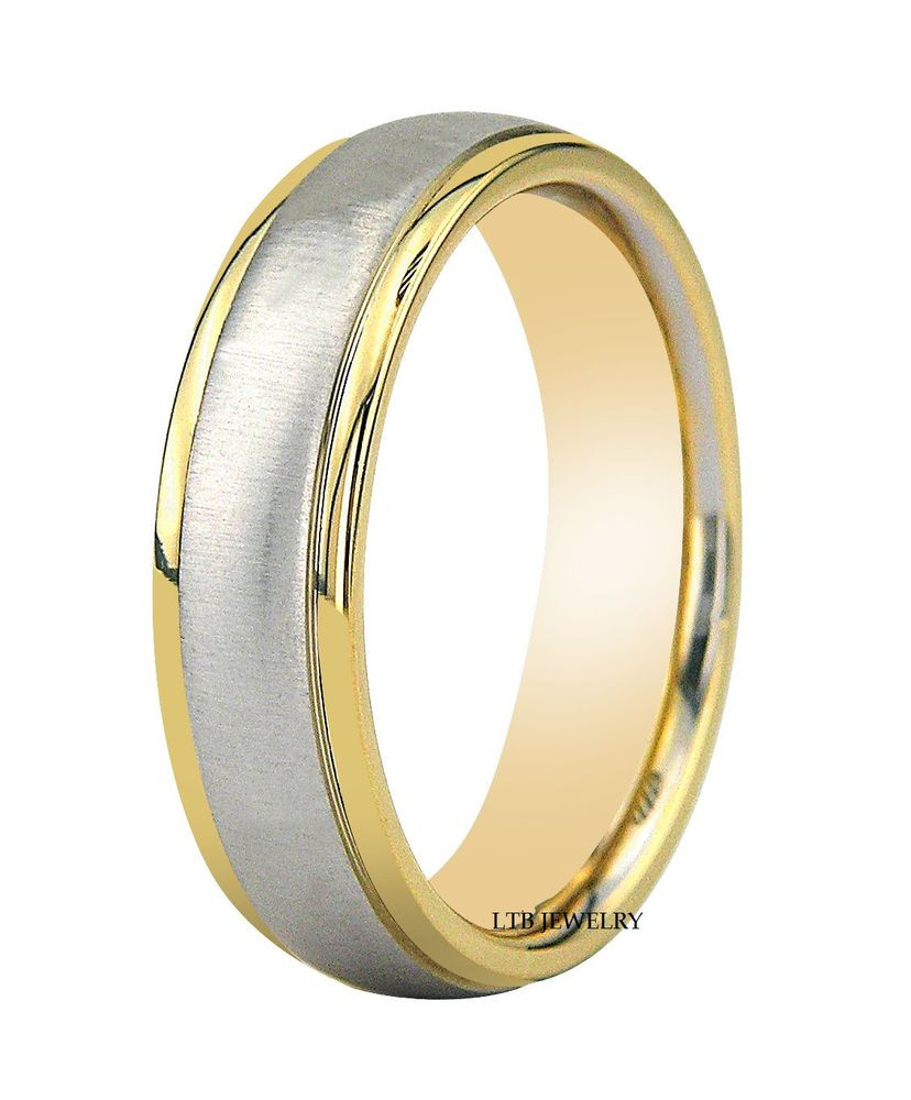 Platinum Wedding Rings For Men
 950 PLATINUM & 18K GOLD MENS WEDDING BAND RING 6MM
