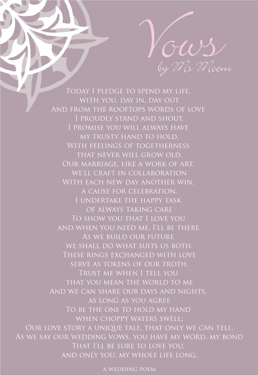 Poetic Wedding Vows
 1000 images about Wedding Vows & Quotes on Marriage on