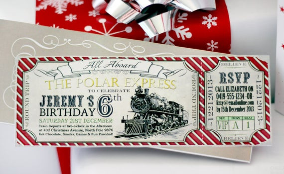 Polar Express Birthday Party
 Polar Express BIRTHDAY Invitation Red INSTANT DOWNLOAD