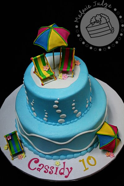 Pool Party Birthday Cakes
 Cake Walk Pool Party Cake & Happy Birthday Dad