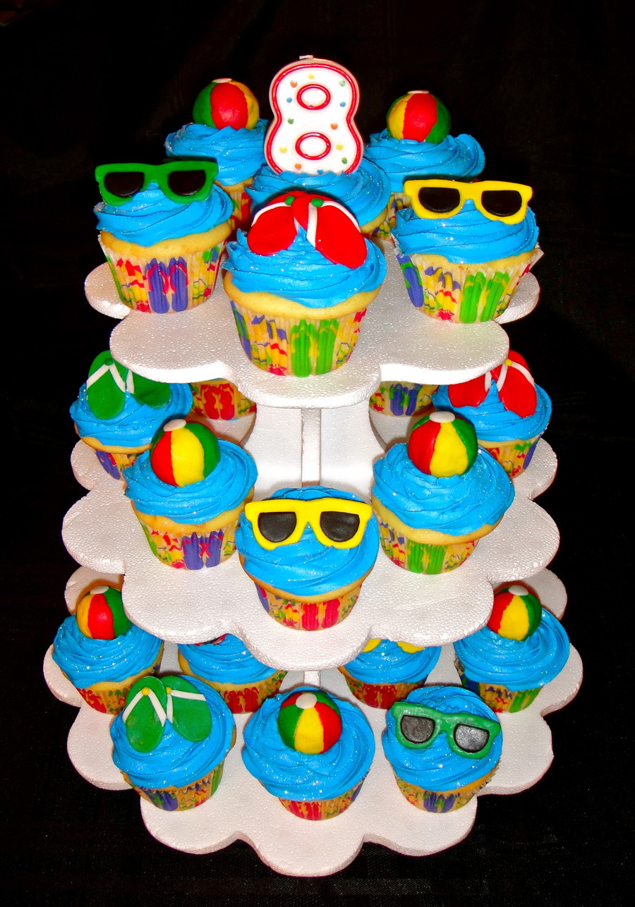 Pool Party Birthday Cakes Ideas
 Pool Party Cupcakes CakeCentral