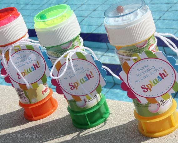 Pool Party Favors Ideas
 INSTANT DOWNLOAD Pool Party Favor Tags Birthday Printables