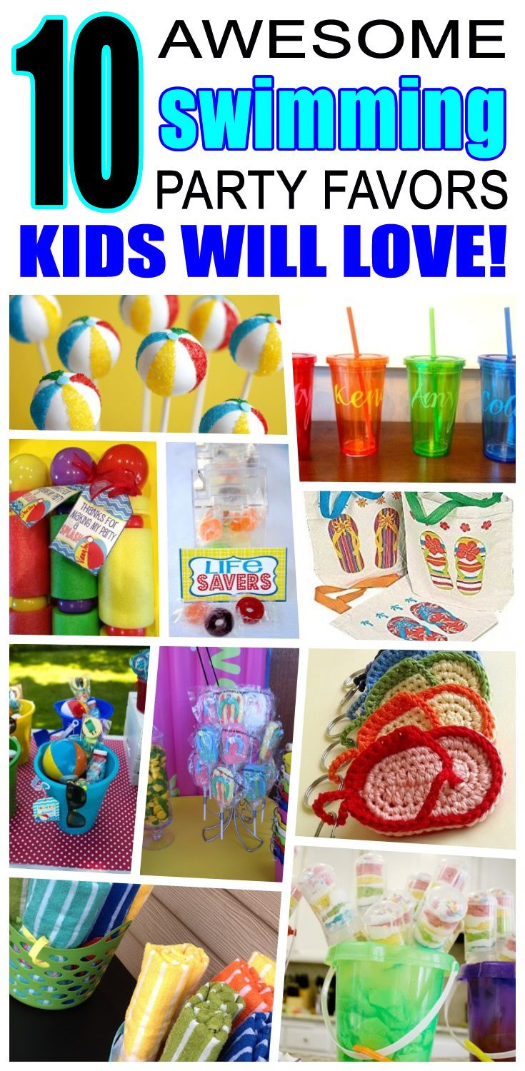 Pool Party Goody Bag Ideas
 Swimming Party Favor Ideas