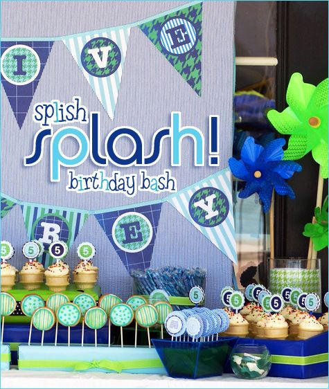 Pool Party Ideas For Birthdays
 REAL PARTIES Blue & Green Pool Party