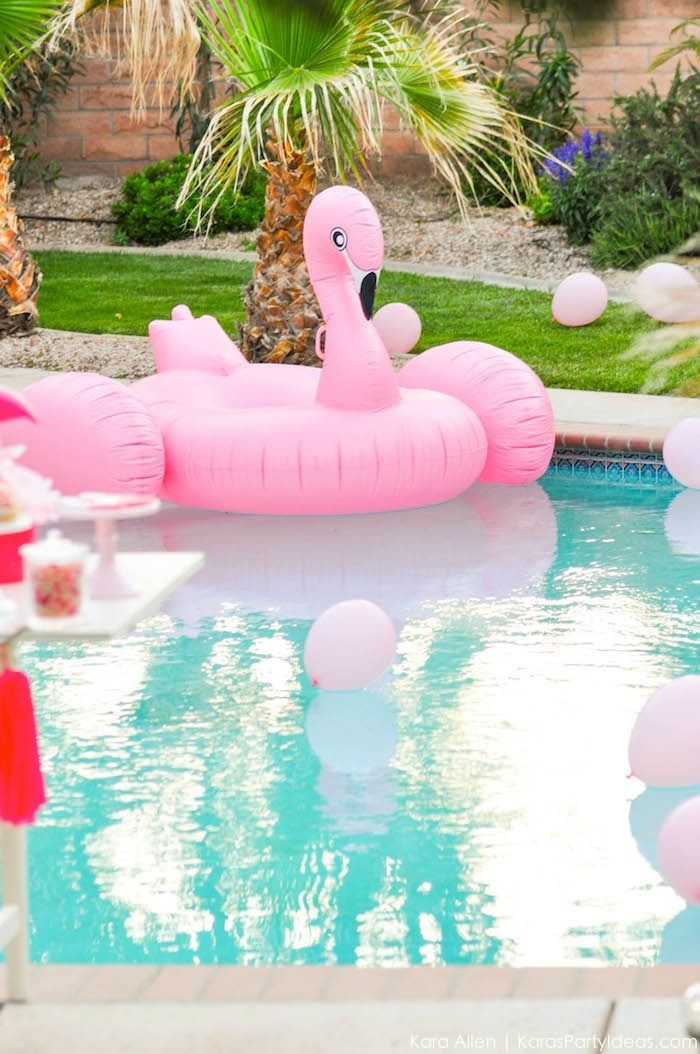 Pool Party Ideas For Birthdays
 Flamingo Pool Art Summer Birthday Party
