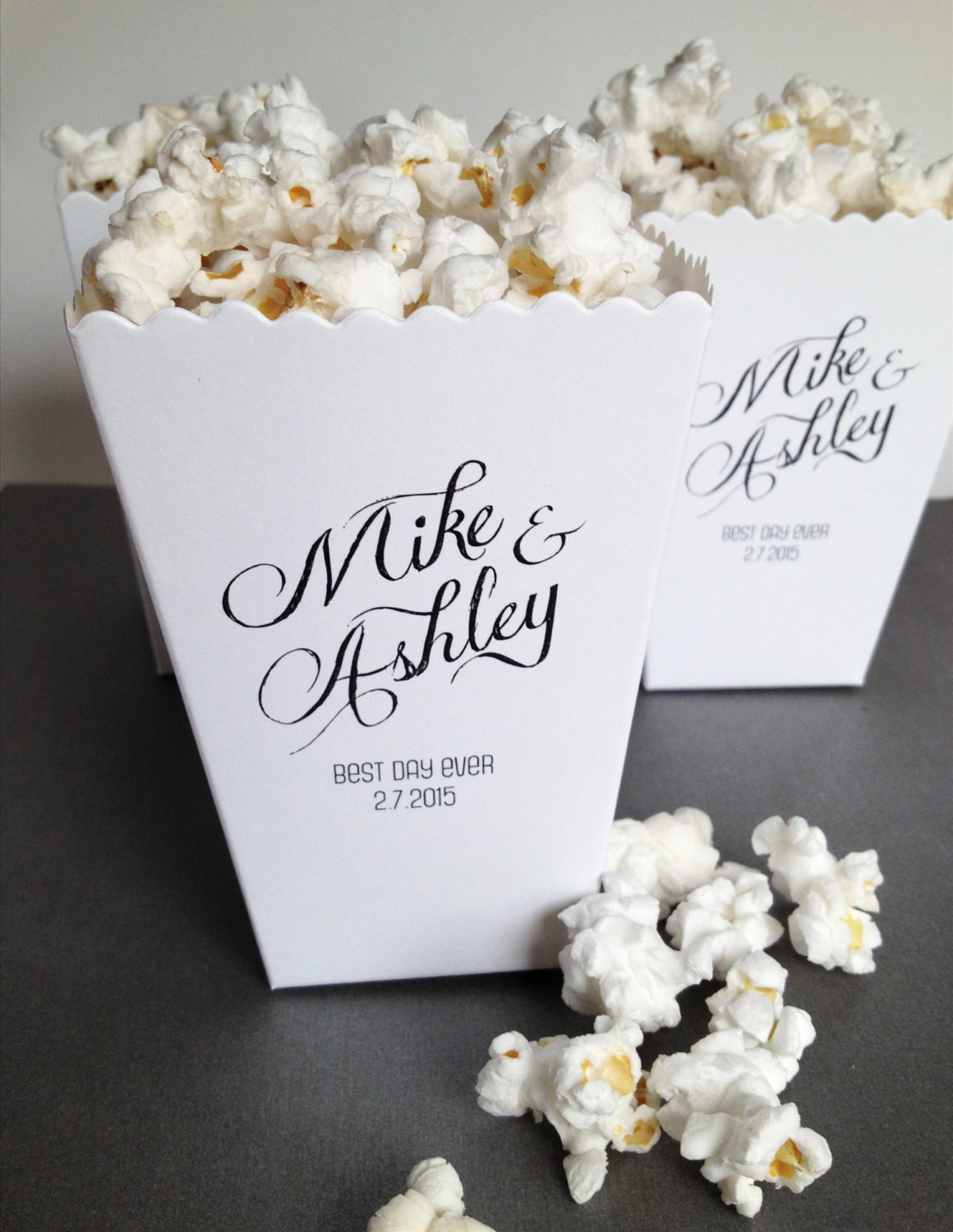 Popcorn Wedding Favors
 Popcorn Box Wedding Favor Custom Printed Mini Popcorn