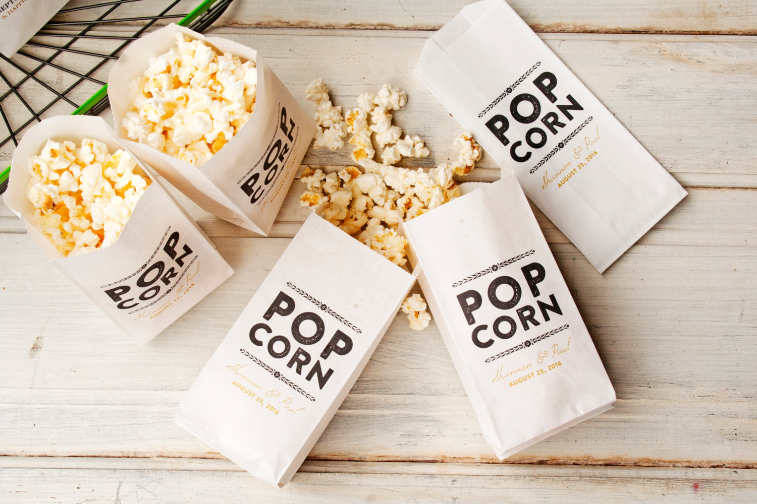 Popcorn Wedding Favors
 Wedding Favor Popcorn Bags Rustic Gold Popcorn Favors
