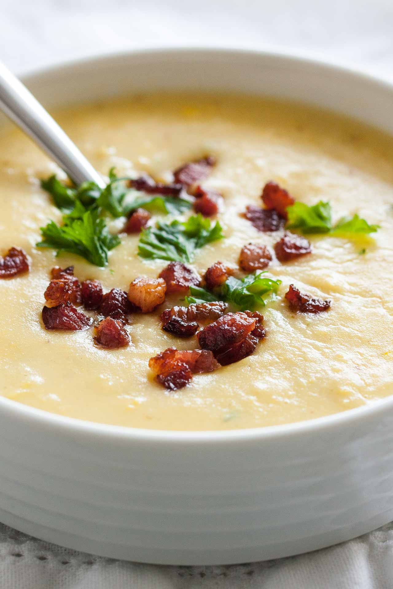 Potato Soup With Bacon And Cheese
 Easy Potato Bacon Soup with Corn Less than 30 Minutes