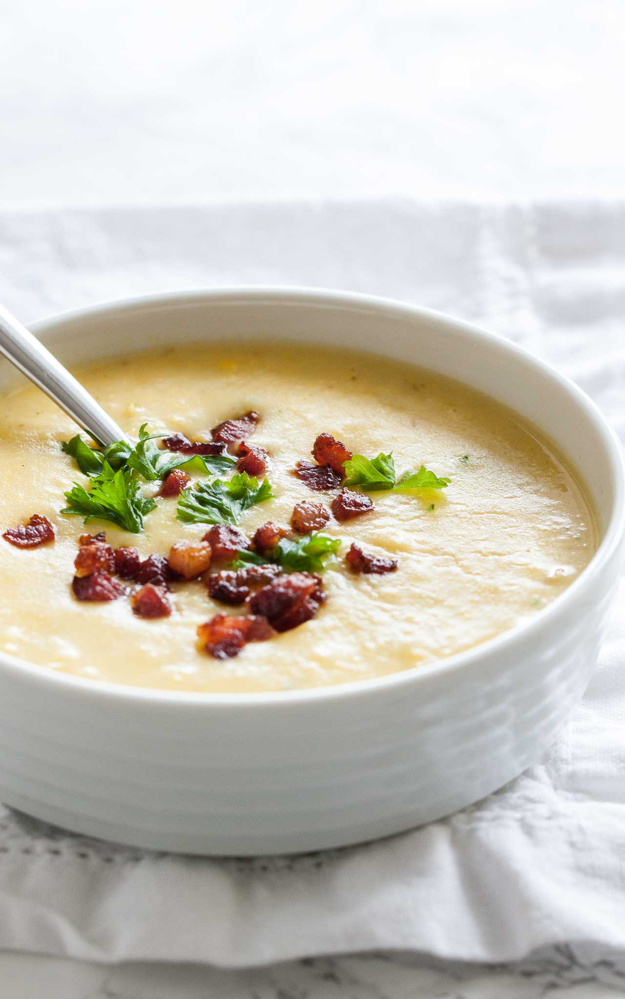 Potato Soup With Bacon And Cheese
 Easy Potato Bacon Soup with Corn Less than 30 Minutes