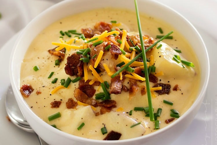 Potato Soup With Bacon And Cheese
 Copycat Loaded Baked Potato Soup The Chunky Chef