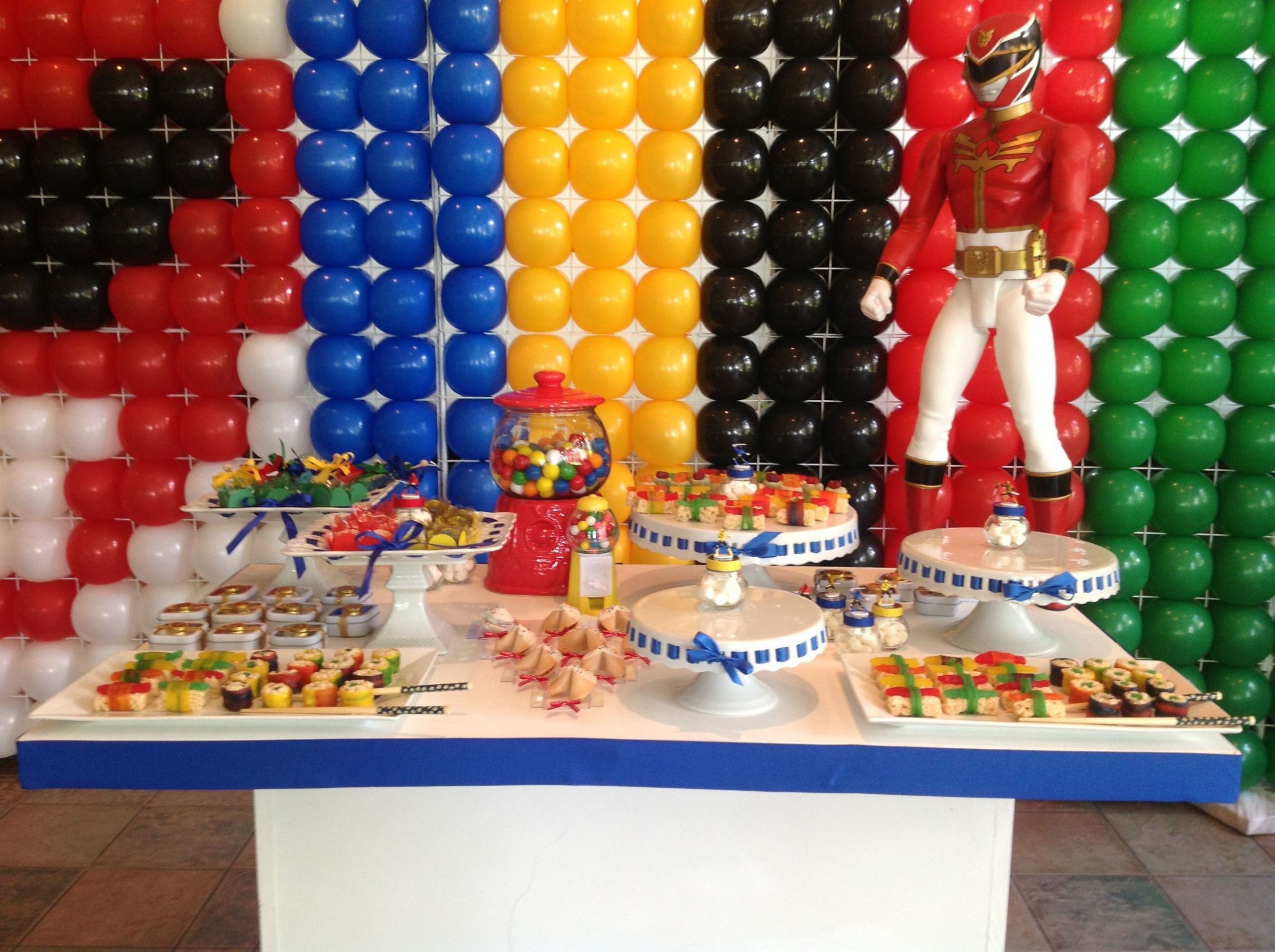 Power Ranger Birthday Party Ideas
 Candy table at a Power Rangers themed kids birthday party