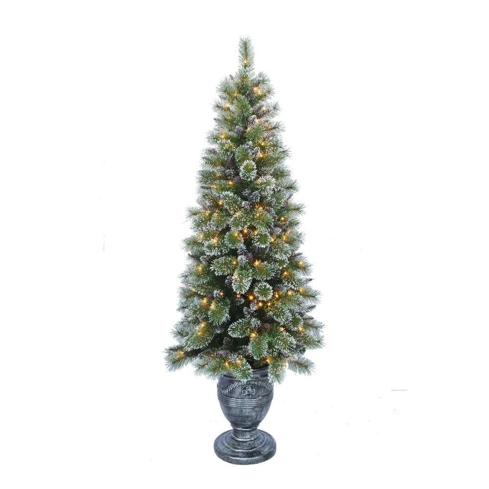 Pre Lit Entryway Christmas Trees
 Home Accents Holiday 6 5 ft Indoor Pre Lit Sparkling Pine