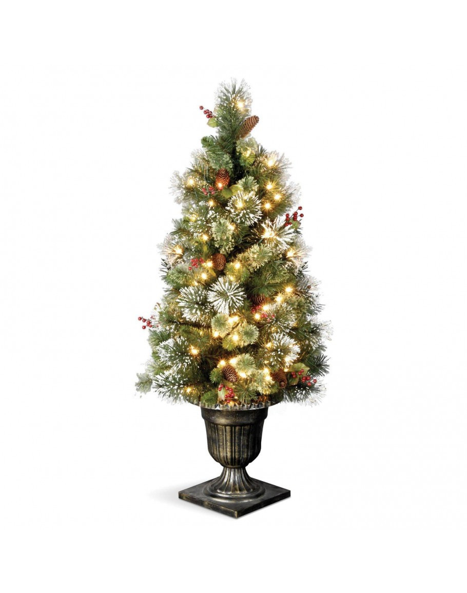 Pre Lit Entryway Christmas Trees
 Wintry Pine Entrance Slim Pre lit Christmas Tree