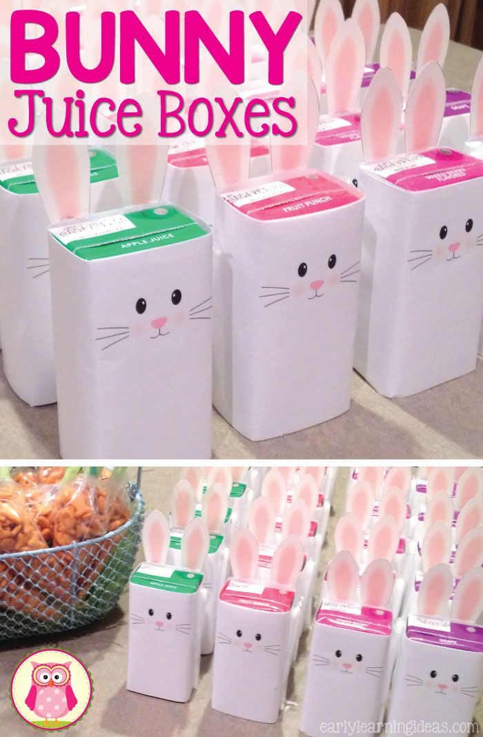 Preschool Easter Party Ideas
 Bunny Juice Box Wrap [Free Printable]