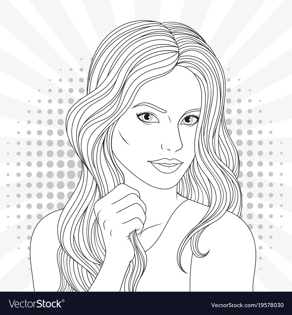 Pretty Girls Coloring Pages
 Beautiful girl coloring pages Royalty Free Vector Image