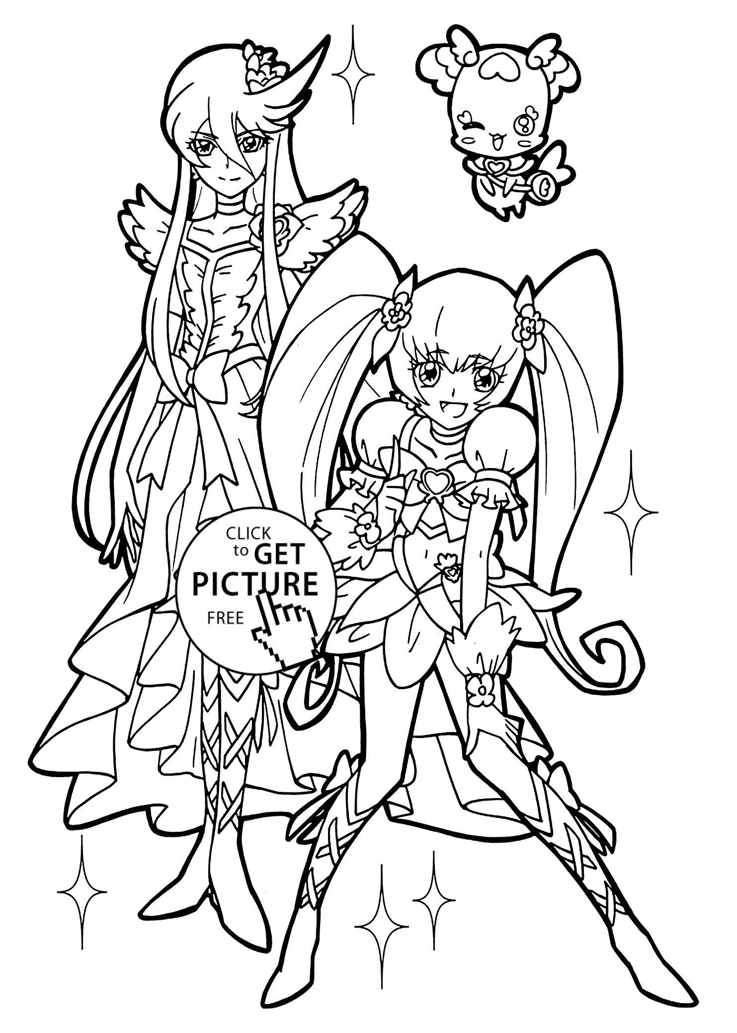 Pretty Girls Coloring Pages
 Nice girl from Pretty cure coloring pages for kids