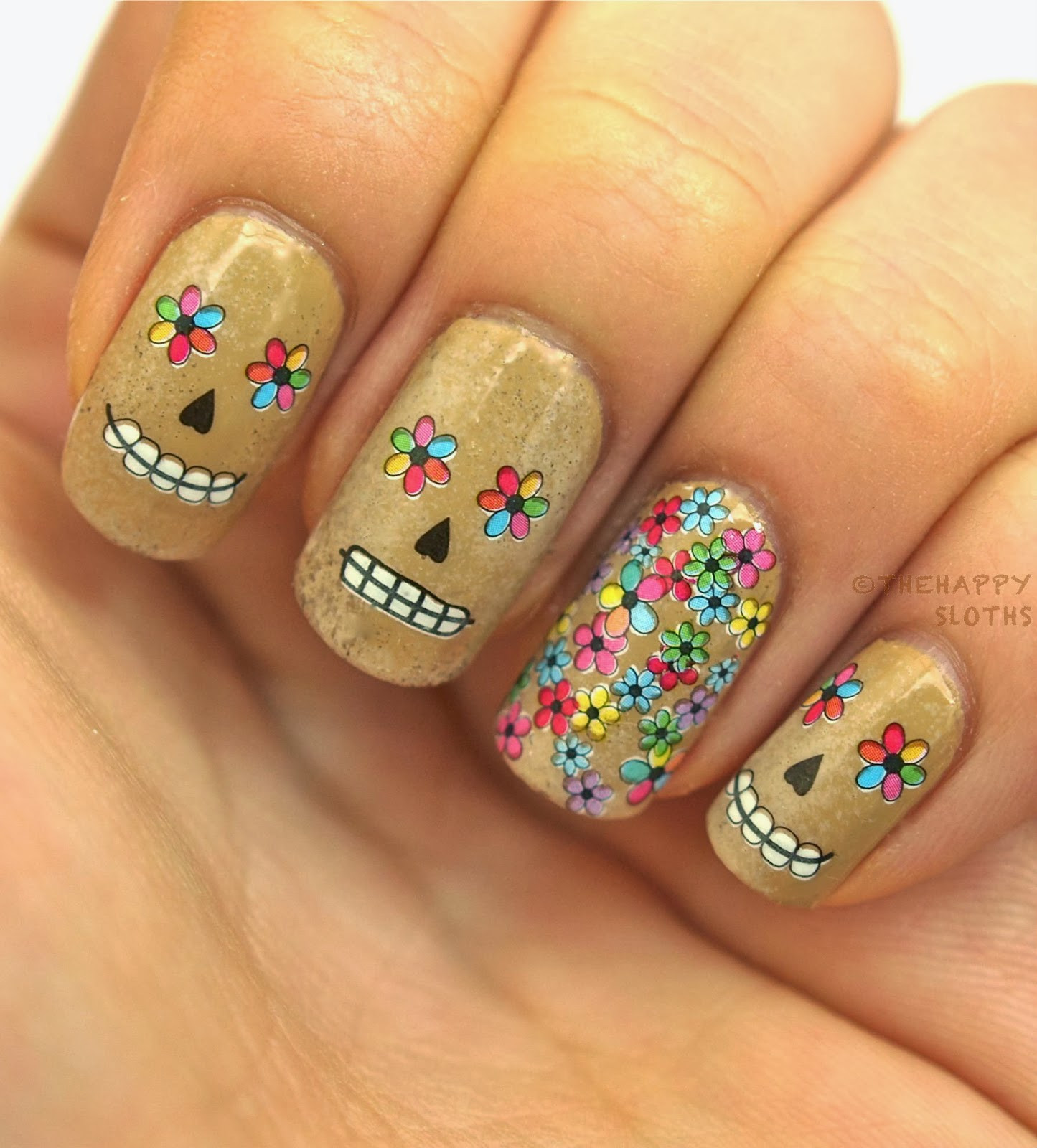 Pretty Nails Bridgeport Pa
 Sugar Skull Nails Manicure Featuring Water Decal Nail