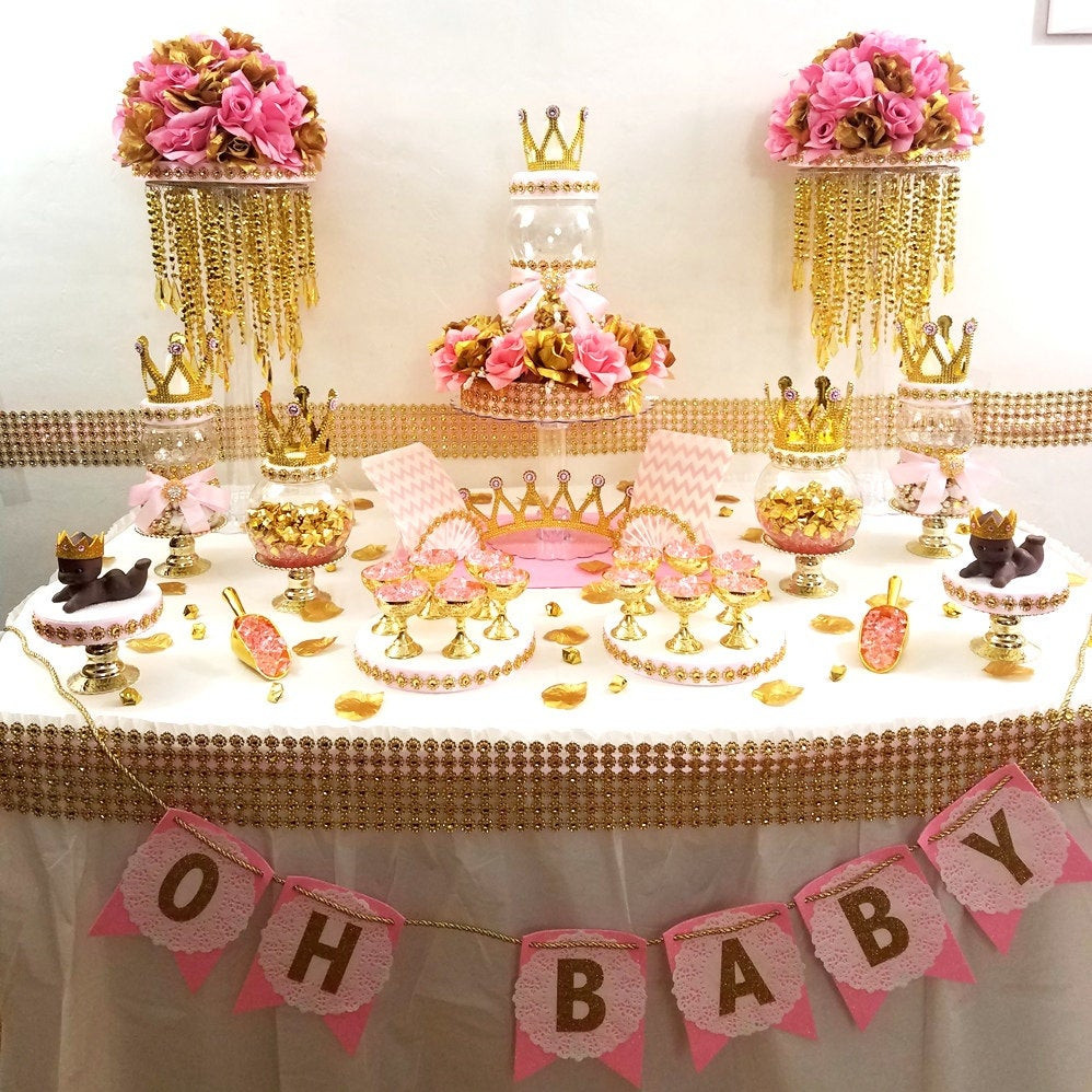Princess Baby Shower Decor
 Princess Baby Shower Candy Buffet Centerpiece With Baby Shower