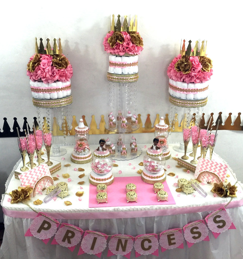 Princess Baby Shower Decor
 Princess Baby Shower Candy Buffet Diaper Cake Centerpiece With
