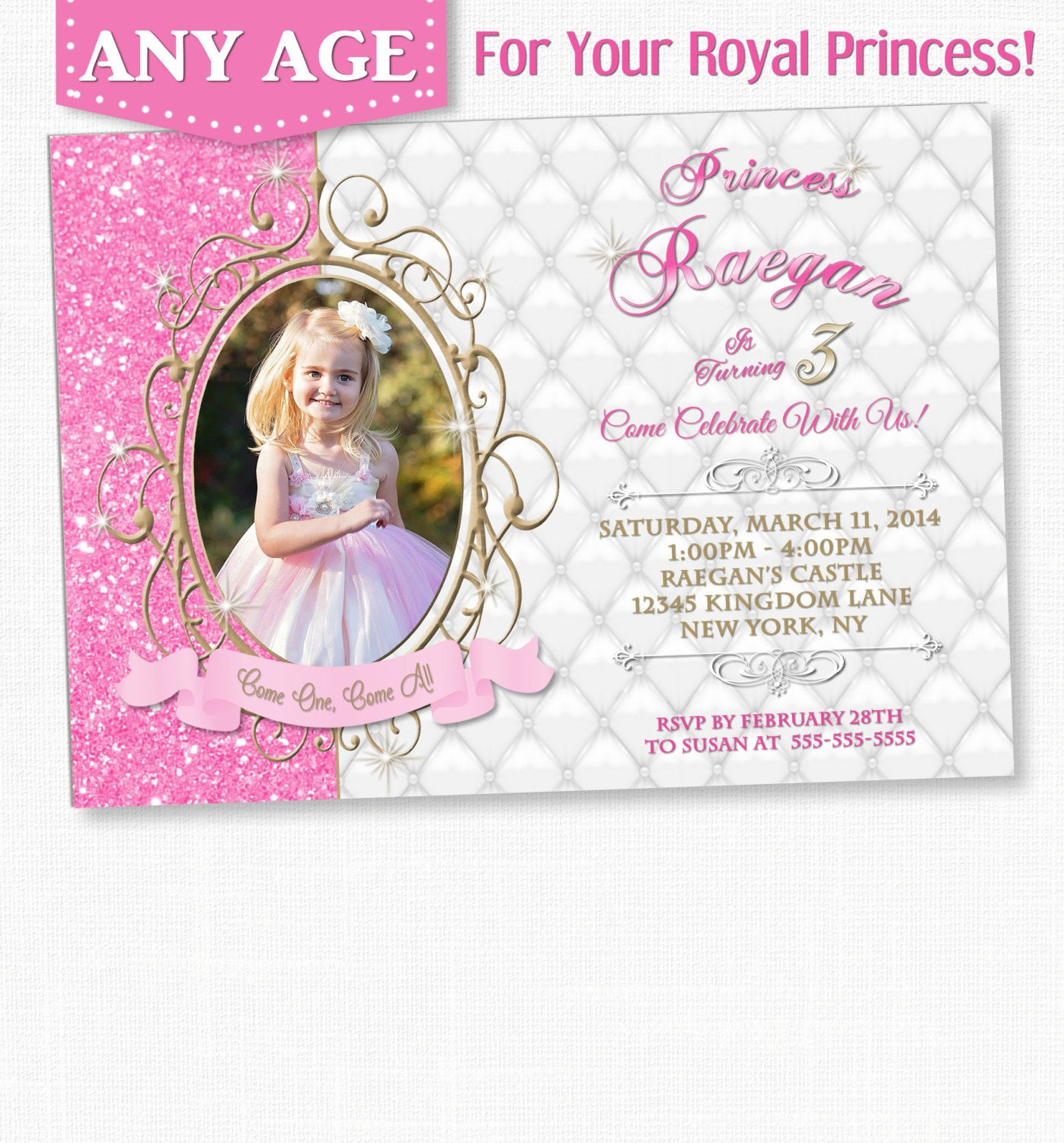 Princess Birthday Invitation
 Princess Invitation Princess Birthday Princess Birthday