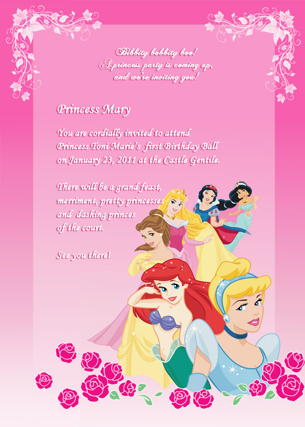 Princess Birthday Invitation
 Disney Princess Birthday Quotes QuotesGram