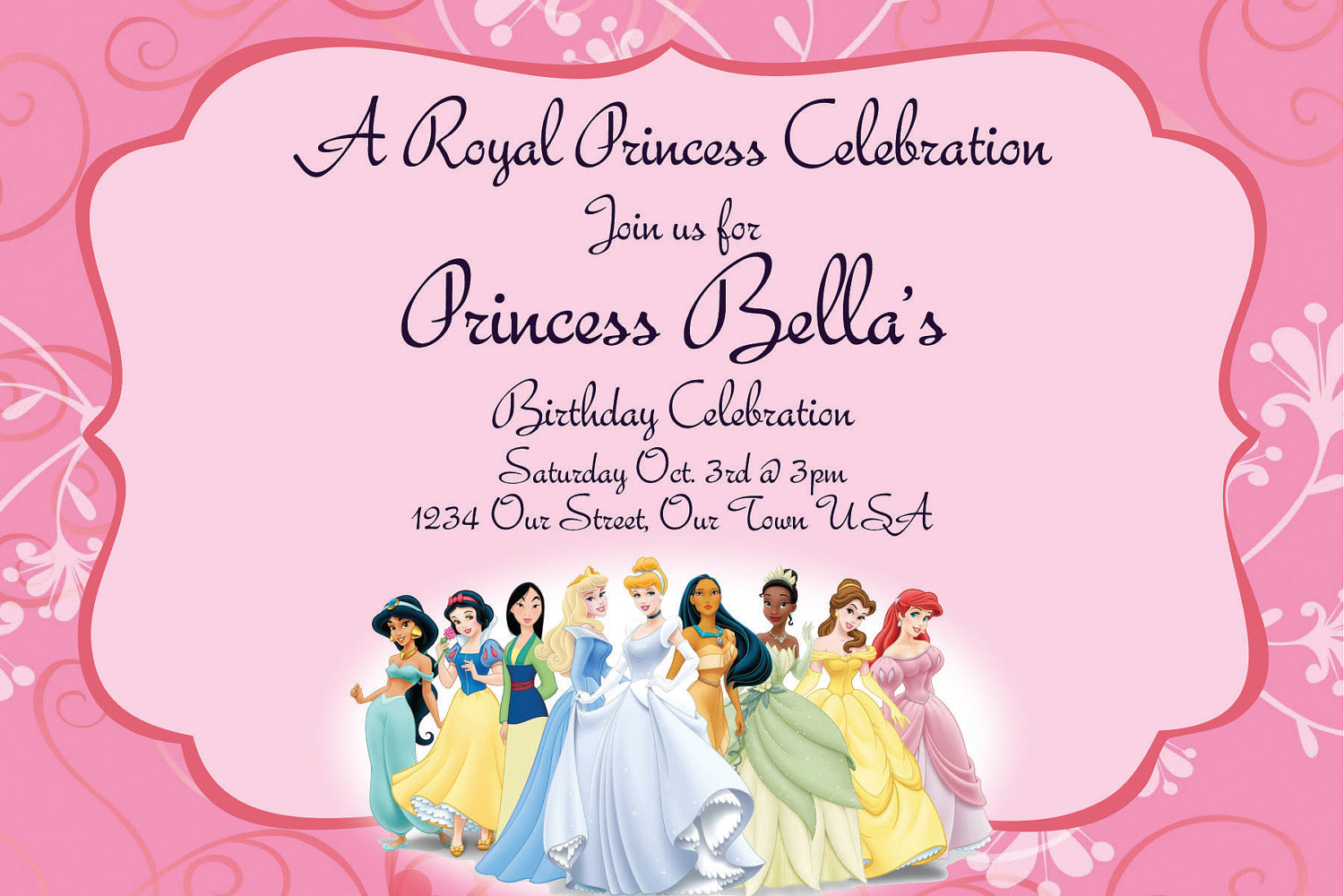 Princess Birthday Invitation
 Disney Princess Invitations DIGITAL FILE by SimplyMadeByMsB