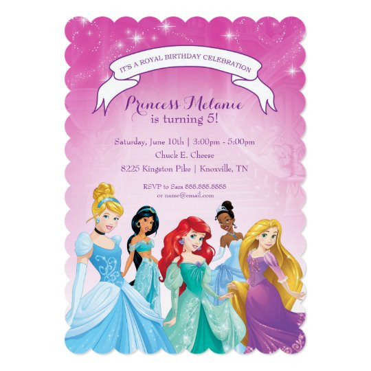 Princess Birthday Invitation
 Disney Princess Birthday Invitation