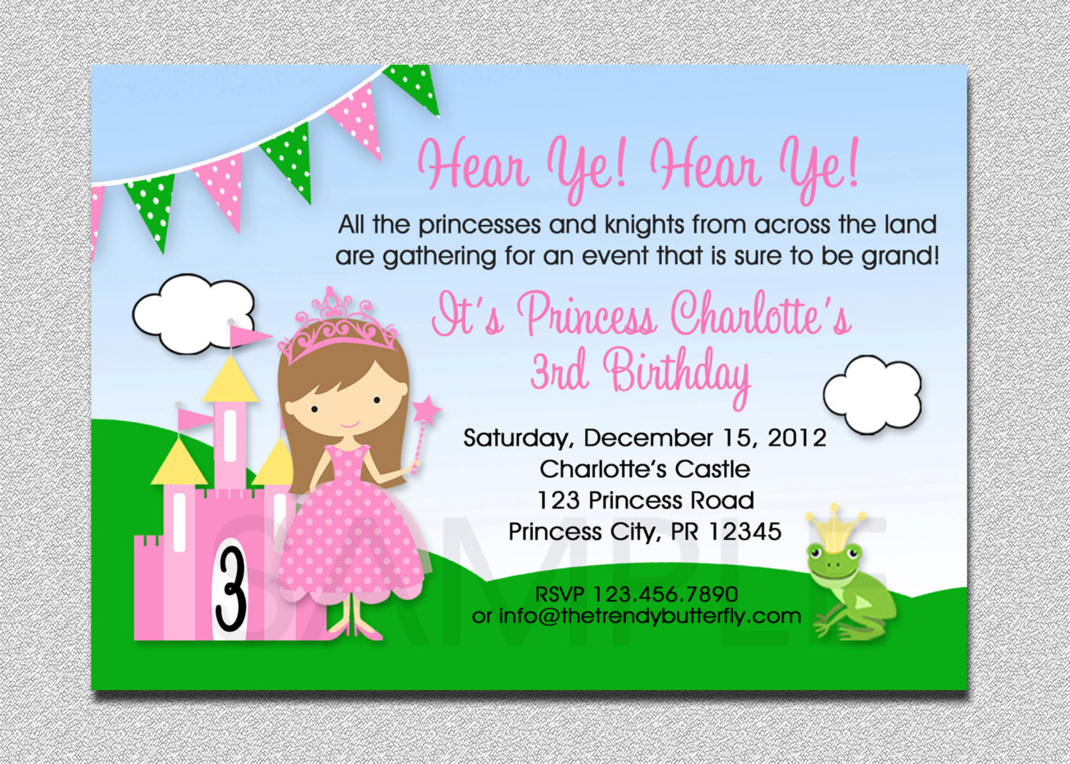 Princess Birthday Invitation
 Princess Birthday Invitation Princess Birthday Party