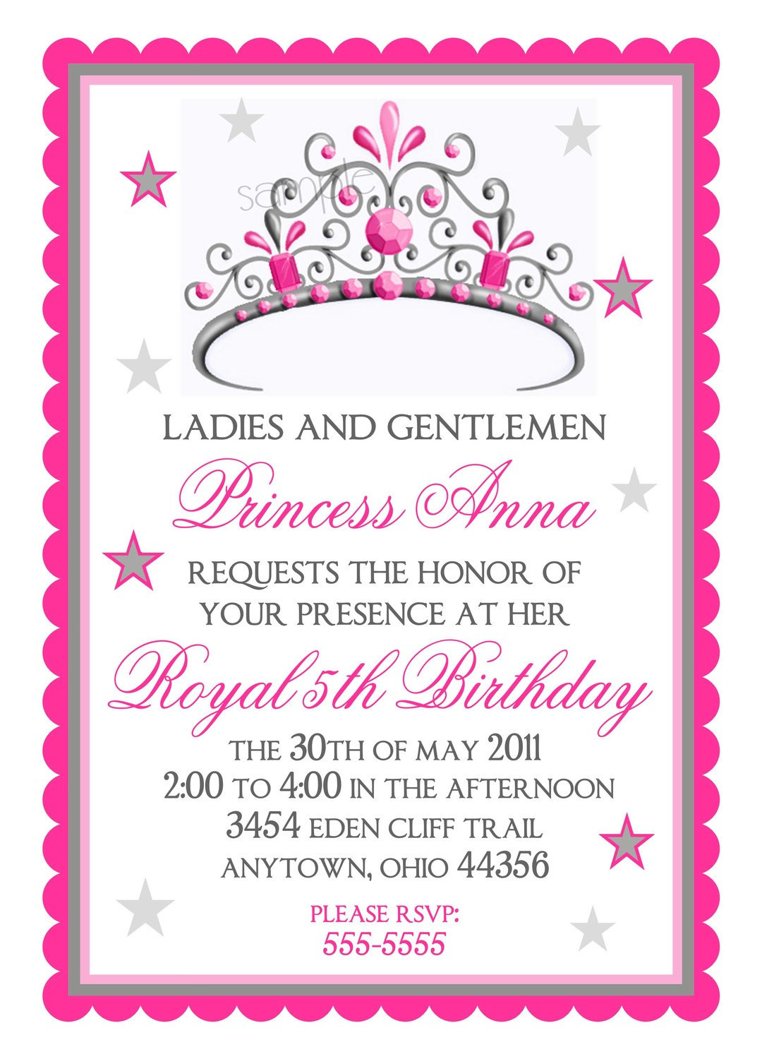 Princess Birthday Invitation
 Princess Birthday Invitations Tiara by LittlebeaneBoutique