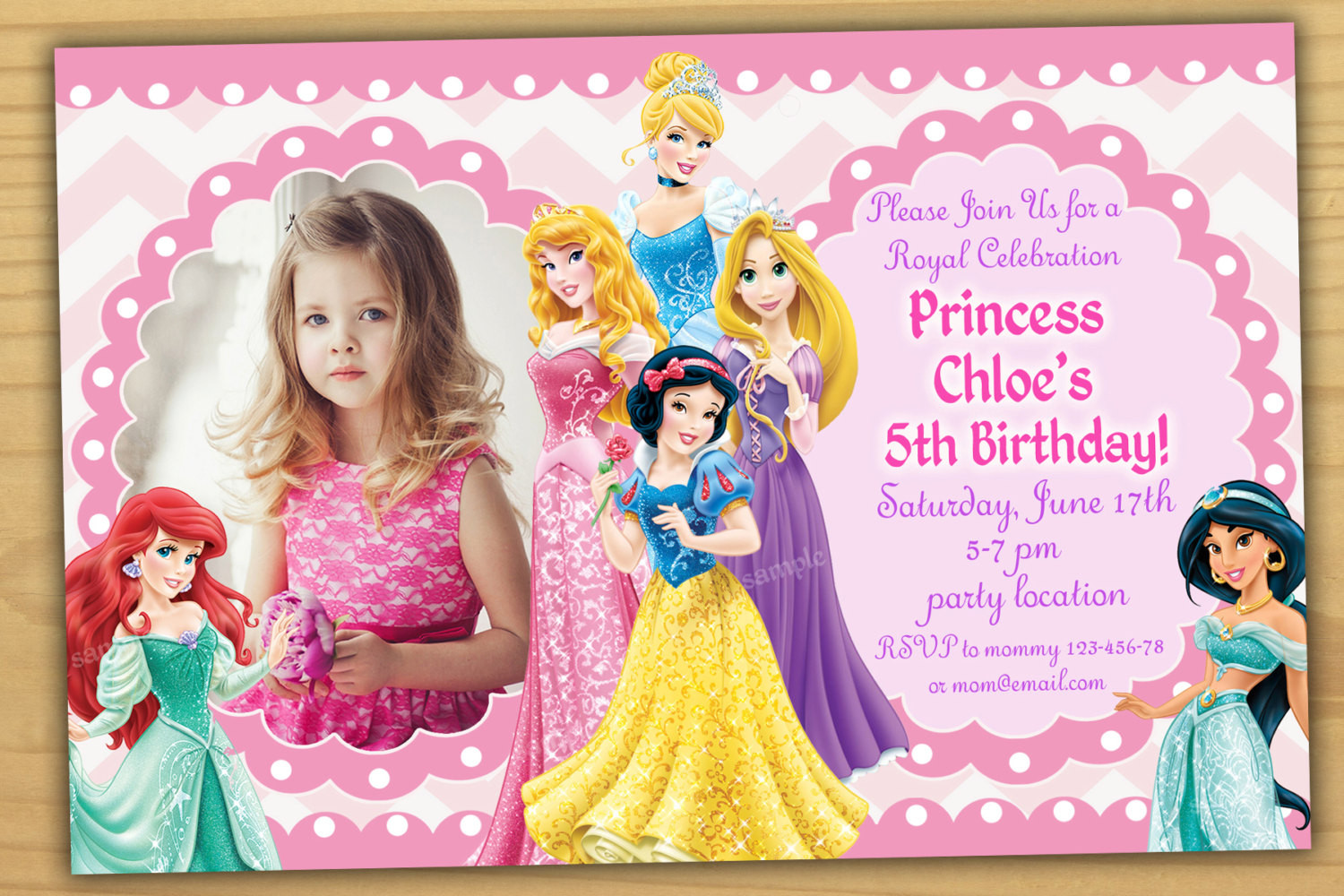Princess Birthday Invitation
 Sale Disney Princess Birthday Invitation Disney Princess