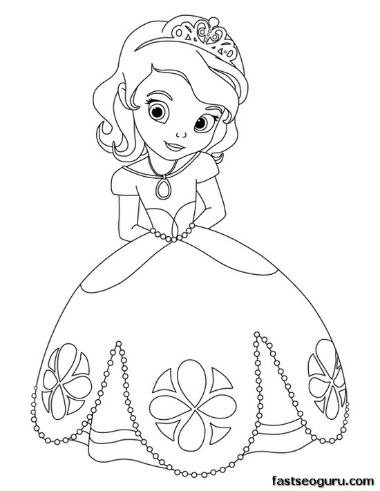 Princess Coloring Pages For Girls
 Printable cute princess Sofia coloring pages for girls