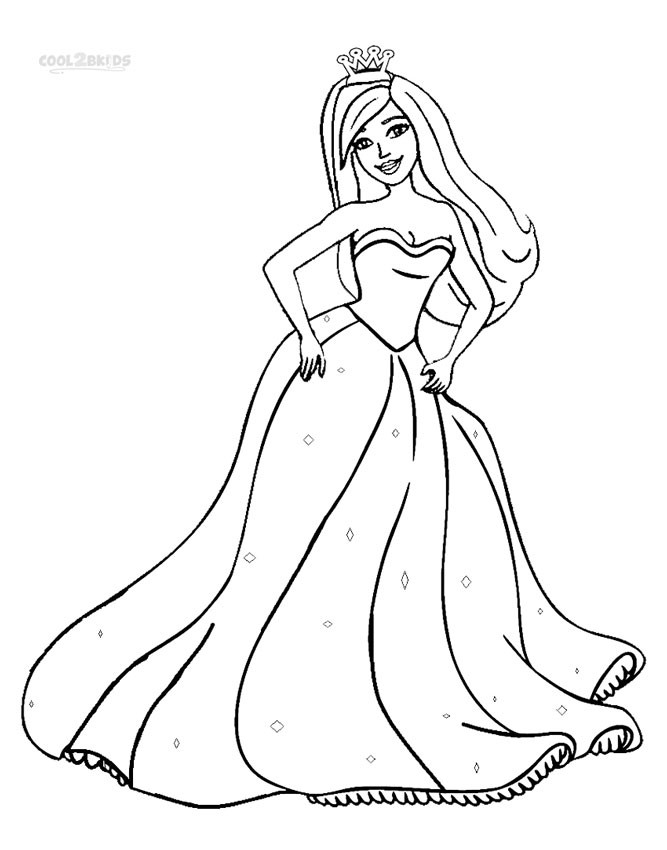 Princess Coloring Pages For Girls
 Printable Barbie Princess Coloring Pages For Kids