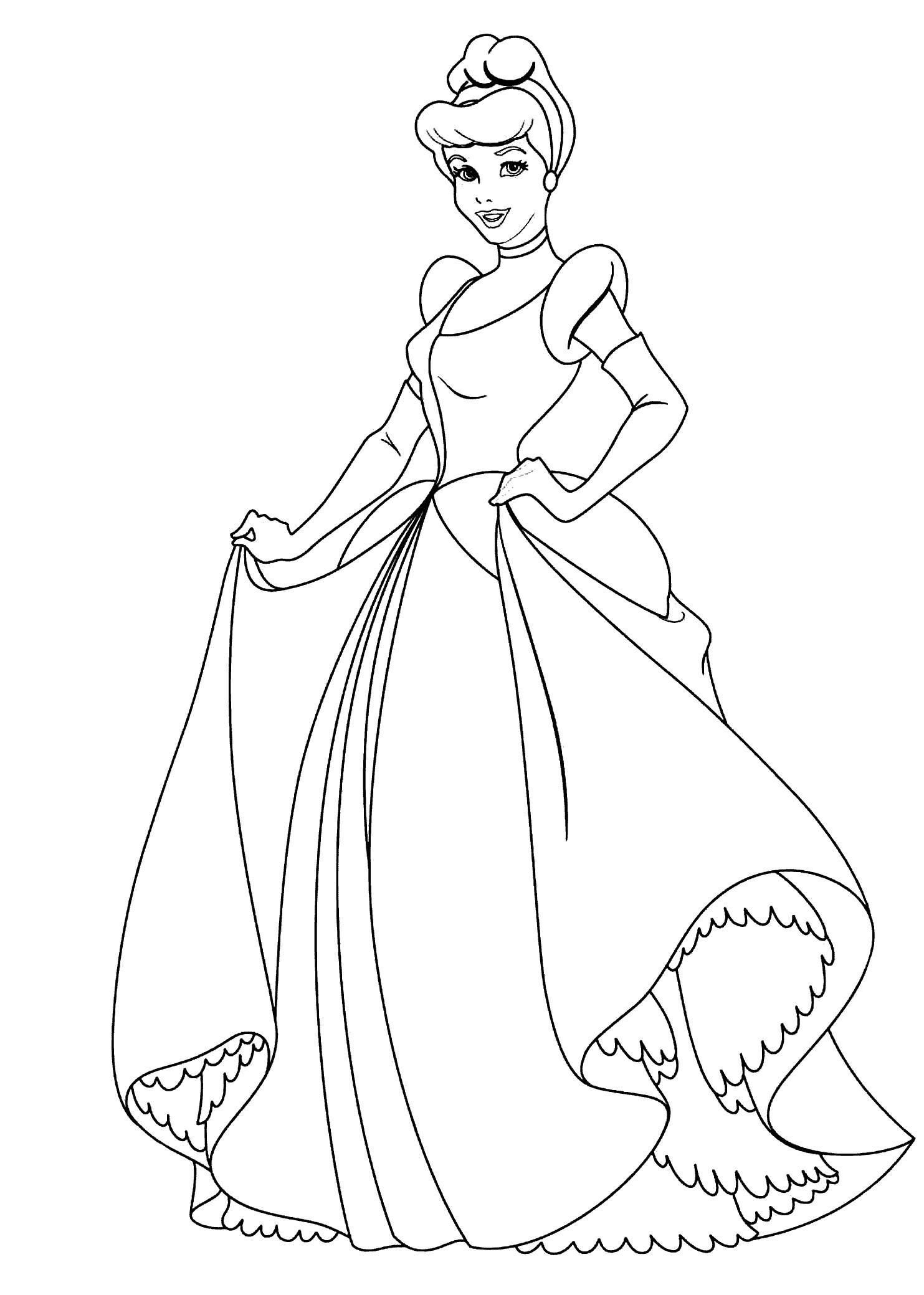 Princess Coloring Pages For Kids
 Cinderella princess coloring pages for kids printable