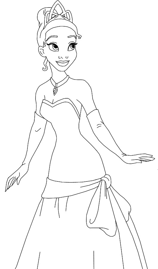 Princess Coloring Pages For Kids
 Disney Princess Tiana Coloring Pages To Girls