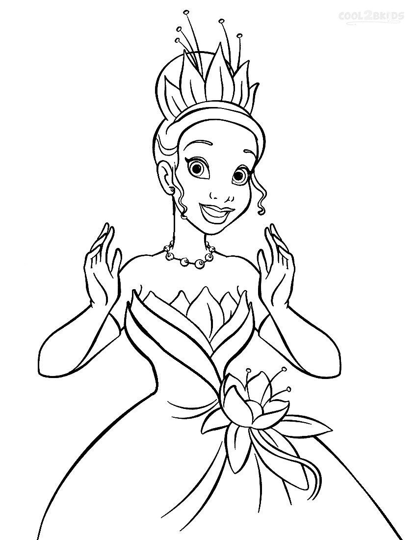Princess Coloring Pages For Kids
 Printable Princess Tiana Coloring Pages For Kids