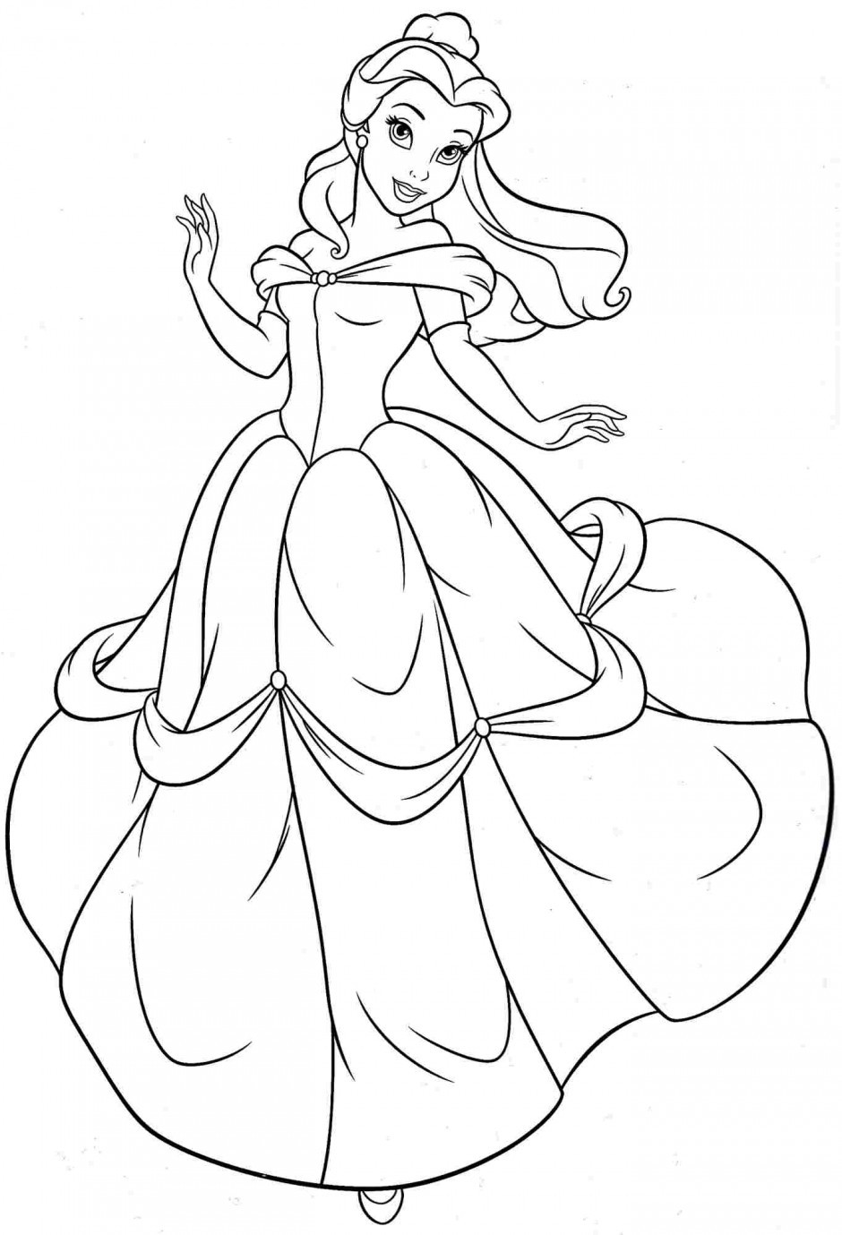 Princess Coloring Pages For Kids
 Free Printable Belle Coloring Pages For Kids