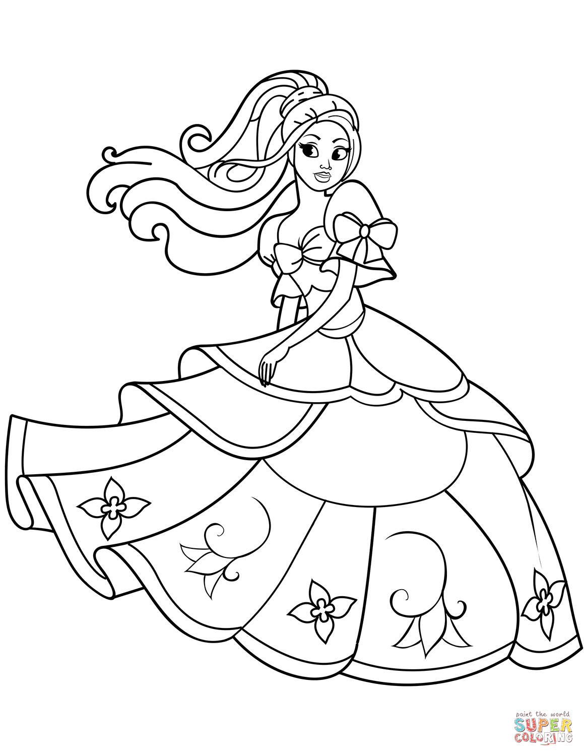 Princess Coloring Pages For Kids
 Dancing Princess coloring page