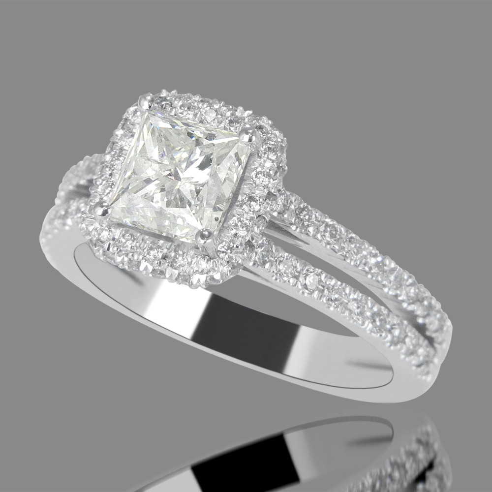 Princess Cut Rings Engagement
 3 Carat Princess Cut Diamond Engagement Ring F SI1 18K