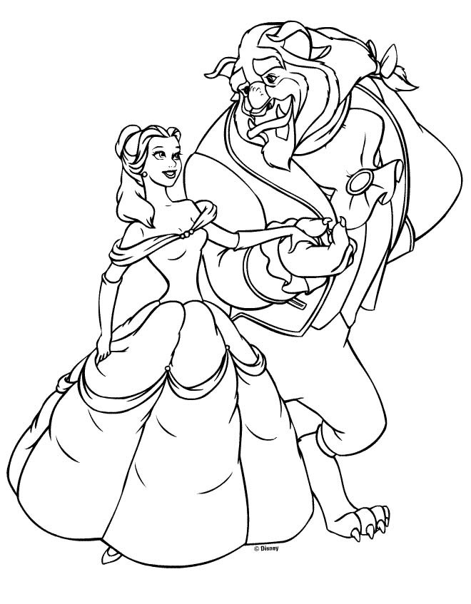 Princess Printable Coloring Pages
 Disney Princess Belle Coloring Pages To Kids