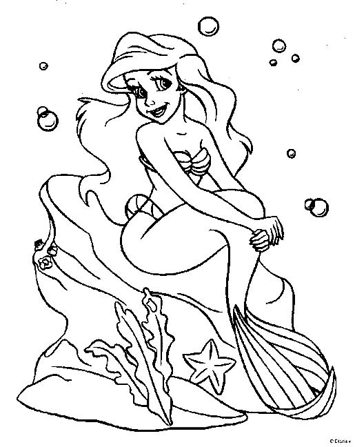 Princess Printable Coloring Pages
 Free Printable DIsney Princess Ariel Mermaid